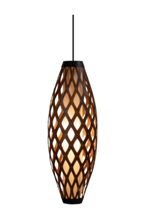 PENDENTE FOX LUSTRES 313 RAIZEN 100X36CM MADEIRA, ACRÍLICO E CABO DE AÇO 1XE27