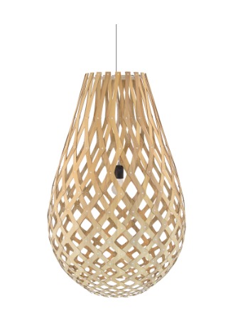 PENDENTE FOX LUSTRES 316 RAIZEN 75X45CM MADEIRA, ACRÍLICO E CABO DE AÇO 1XE27