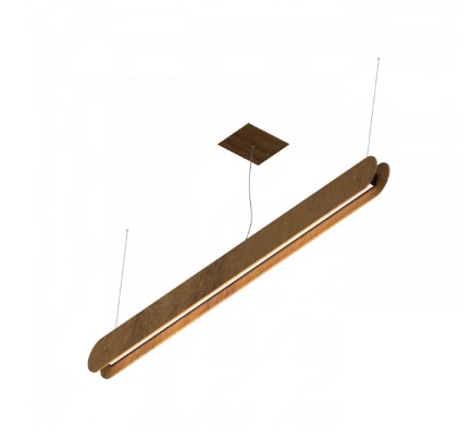 PENDENTE FOX LUSTRES 372 SCALA 15X120X4CM MADEIRA, MDF,  ACRÍLICO E CABO DE AÇO 3000K