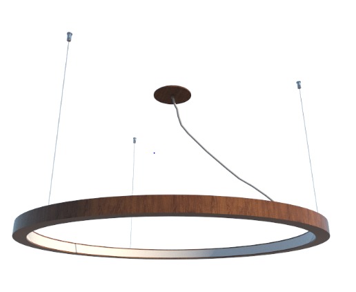 PENDENTE FOX LUSTRES 865 LED Ø90X4CM MADEIRA, MDF, ACRÍLICO, CABO DE AÇO 3000K