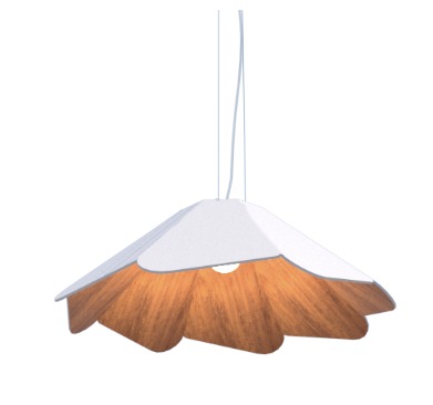 PENDENTE FOX LUSTRES 894 FACETADO Ø58X21CM MADEIRA, CABO DE AÇO 1XE27