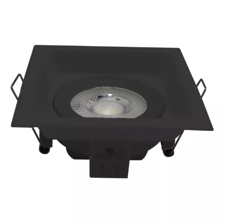 SPOT LUMINATTI LM2471 LED RECUADO PRETO 7W 3000K 127/220V QUADRADO