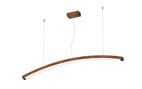 PENDENTE FOX LUSTRES 902 LED 13X120X5CM MADEIRA, MDF, ACRÍLICO E CABO DE AÇO 3000K