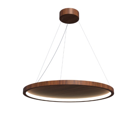 PENDENTE FOX LUSTRES 971 LED Ø65X3CM MADEIRA, ACRÍLICO, MDF E CABO DE AÇO 3000K