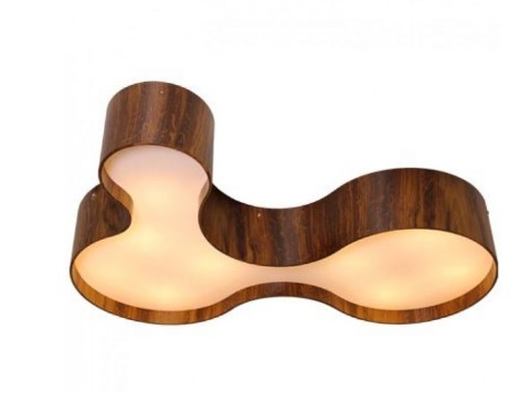 PLAFON FOX LUSTRES P12-C SEMI-CILÍNDRICO 21X120X84CM MADEIRA MDF E ACRILICO 9XE27