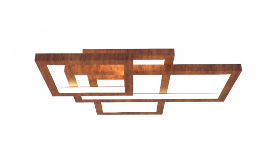 PLAFON FOX LUSTRES P33-B LED 87X87X12CM MADEIRA MDF E ACRILICO 3000K
