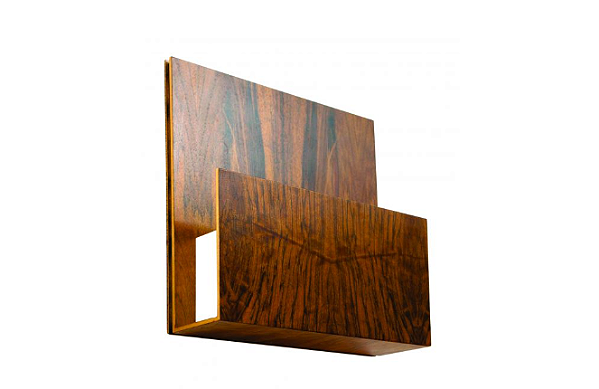 ARANDELA FOX LUSTRES AR06-B CLEAN 30X30X9CM MADEIRA MDF E ACRÍLICO 2XG9