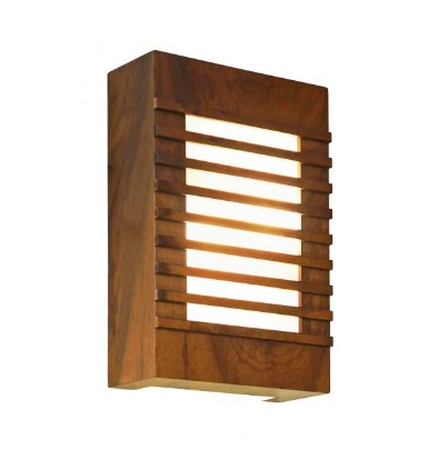 ARANDELA FOX LUSTRES AR16 RIPADA 30X20X9CM MADEIRA, MDF E ACRÍLICO 2XE27