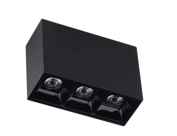SPOT LUMINATTI DOT LIGHT CONCENTRADO SOBREPOR PRETO 6W 3000K 462 LUMENS