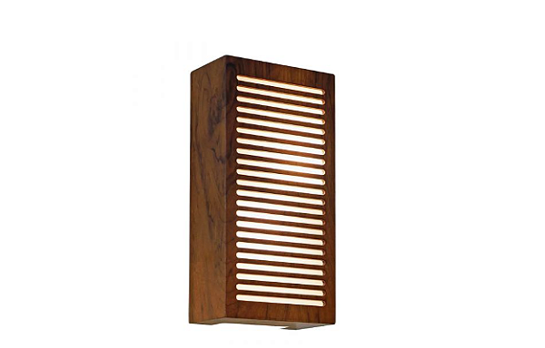 ARANDELA FOX LUSTRES AR42 RIPADA 30X15X9CM MADEIRA, MDF E ACRÍLICO 2XE27