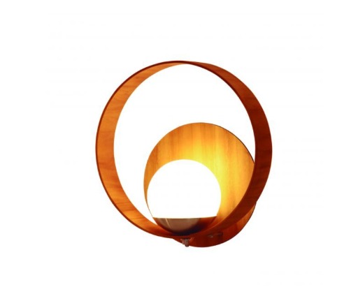 ARANDELA FOX LUSTRES AR44 ORB Ø35X16CM MADEIRA, MDF E VIDRO 1XE27