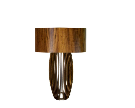 ABAJUR FOX LUSTRES 5303M BARRIL Ø65X97CM MADEIRA, MDF E CÚPULA DE MADEIRA 1XE27