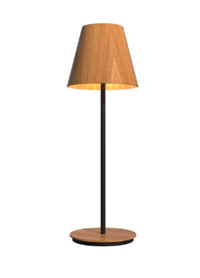 ABAJUR FOX LUSTRES 5326 CÔNICO Ø20X60CM MADEIRA, MDF E AÇO CARBONO 1XE27