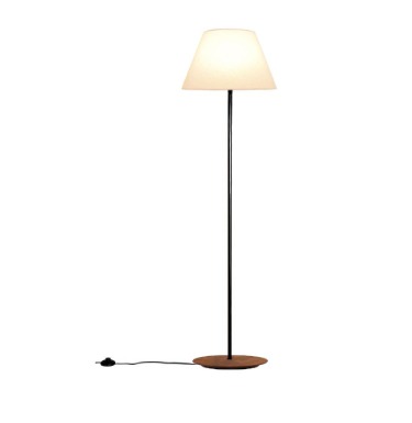 COLUNA FOX LUSTRES 5407 CLEAN Ø50X160CM MADEIRA, MDF, AÇO CARBONO E CÚPULA DE TECIDO 1XE27