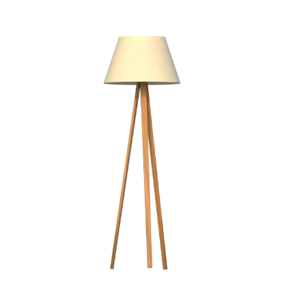 COLUNA FOX LUSTRES 5421 CLEAN Ø50X152CM MADEIRA, MDF E CÚPULA DE TECIDO 1XE27