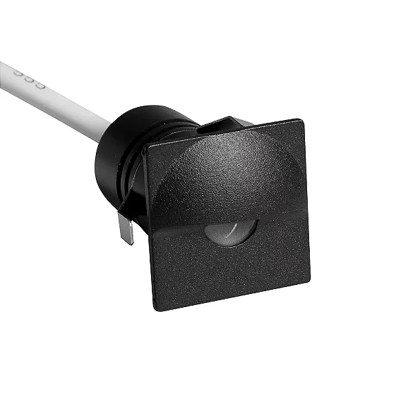 BALIZADOR NORDECOR 2842 EMB. QUADRADO PRETO ROMI 1W LED 3000K