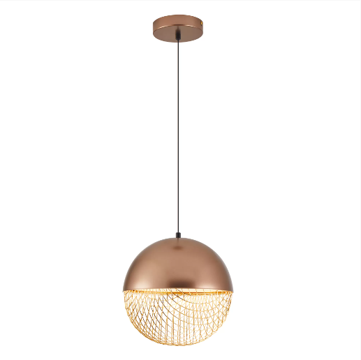 PENDENTE NORDECOR 2933 LED REZI 25CM 18W 3000K COBRE