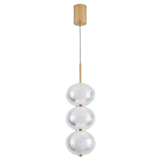PENDENTE NORDECOR 2795 LED LUSE 21W 3000K OURO CHAMPAGNE