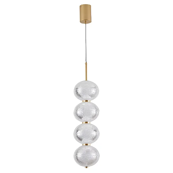 PENDENTE NORDECOR 2796 LED LUSE 28W 3000K OURO CHAMPAGNE