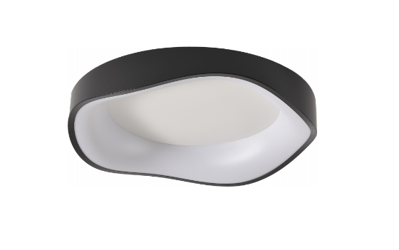 PLAFON SKYLIGHT SKY-4041PT EDGE Ø40CM PRETO E BRANCO 3000K 2.080LM METAL E ACRÍLICO