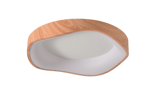 PLAFON SKYLIGHT SKY-4041MA EDGE Ø40CM MADEIRA E BRANCO 3000K 2.080LM METAL E ACRÍLICO