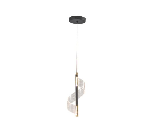 PENDENTE SKY-3066PT MAST Ø12XH30CM PRETO 1,5M D/CABO 3000K 450LM METAL E ACRÍLICO