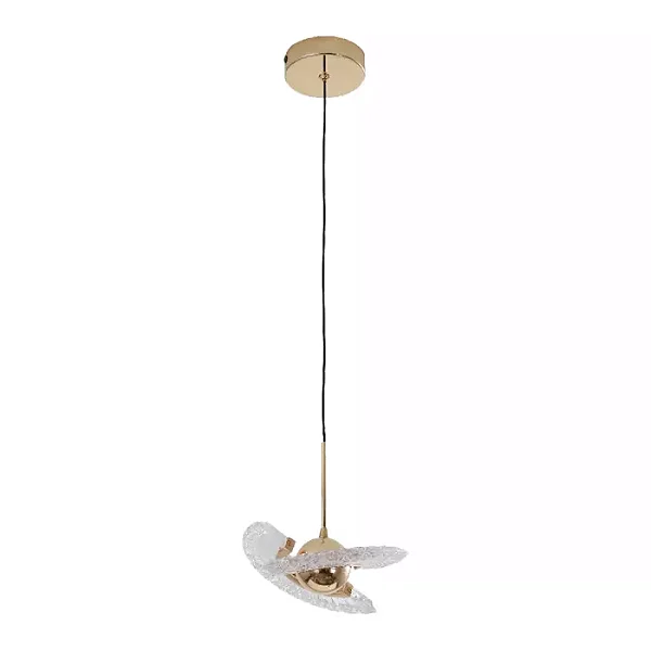 PENDENTE SKY-4029 VENOM Ø19X21CM 2M D/CABO FRENCH GOLD E ACRÍLICO TRANSPARENTE 7W 3000K