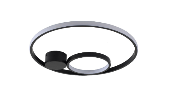 PLAFON SKYLIGHT SKY-4033PT ILUSION Ø45XØ20X5CM PRETO E SILICONE BRANCO 3000K 2240LM