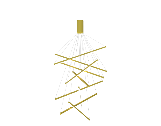 PENDENTE SKYLIGHT SKY-4020DO OPUS DOURADO LED 6M D/CABO ALUMÍNIO E SILICONE 3000K 10880LM