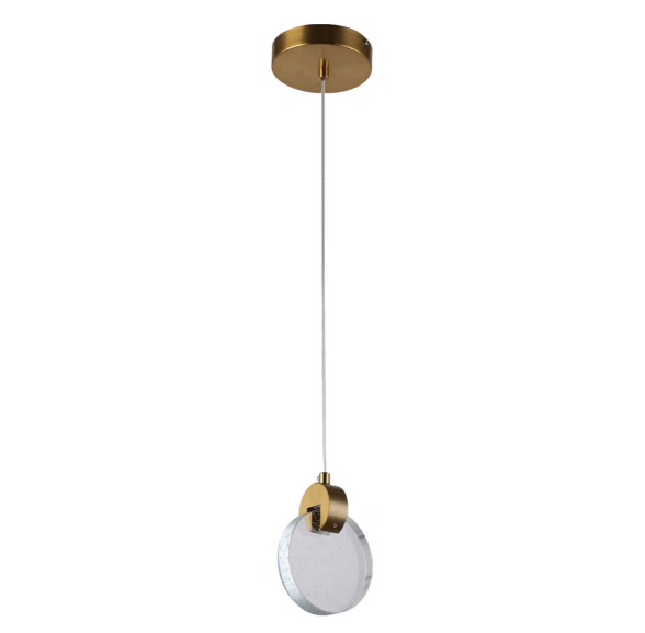 PENDENTE SKYLIGHT SKY-3051DO SAND Ø11X15CM METAL DOURADO E CRISTAL 3000K 240LM