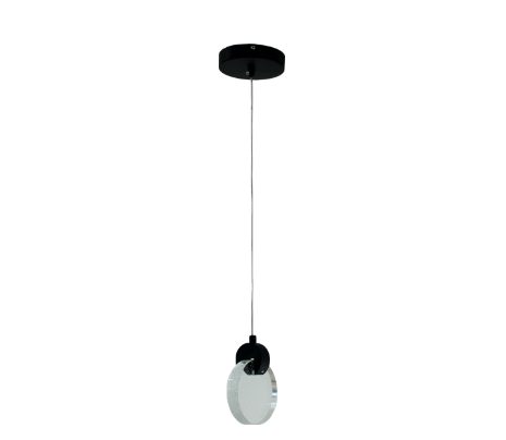 PENDENTE SKYLIGHT SKY-3052PT SAND Ø13X17CM METAL PRETO DOURADO E CRISTAL 3000K 240LM