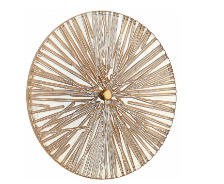 PLAFON SKYLIGHT SKY-3103 TOFFEE Ø30CM DOURADO, VIDRO ÂMBAR E METAL 3000K 960LM