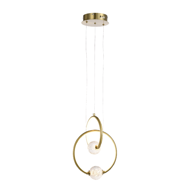PENDENTE SKYLIGHT SKY-3094 LETTO Ø26XØ20CM 2M D/CABO METAL GOLD BRONZE E CRISTAL 24W 3000K