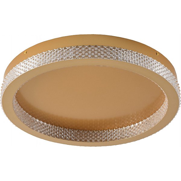 PLAFON SKYLIGHT SKY-4006 QUEEENSLAND Ø40X7,5CM METAL DOURADO E ACRILICO 50W 3000K