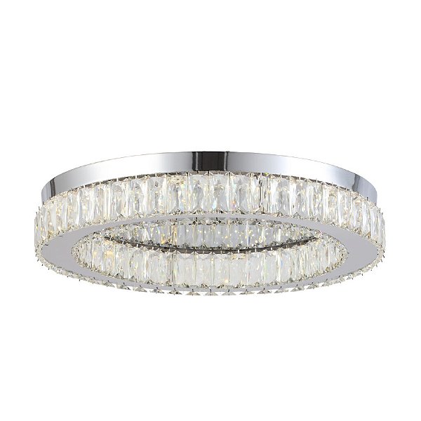 PLAFON SKYLIGHT SKY-3063CR DIAMOND Ø42X8CM METAL CROMADO E CRISTAL TRANSPARENTE 24W 3000K