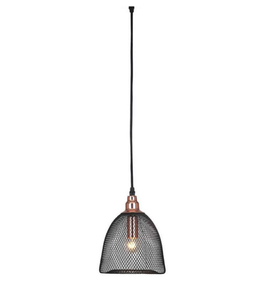 PENDENTE SKYLIGHT SKY-3033 CAGE Ø18X21CM METAL PRETO E ROSE GOLD 1XE27