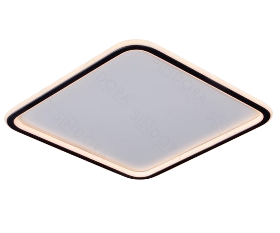 PLAFON SINDORA DCX03115 40CM METAL PRETO E SILICONE 49W 3000K 4500LM