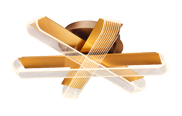 PLAFON SINDORA DCX01169 Φ40×H17CM METAL DOURADO E ACRILICO 30W 3000K