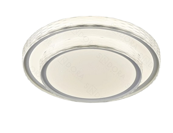 PLAFON SINDORA DCX02349 Φ40CM METAL BRANCO E ACRÍLICO 24W MULTITEMPERATURA