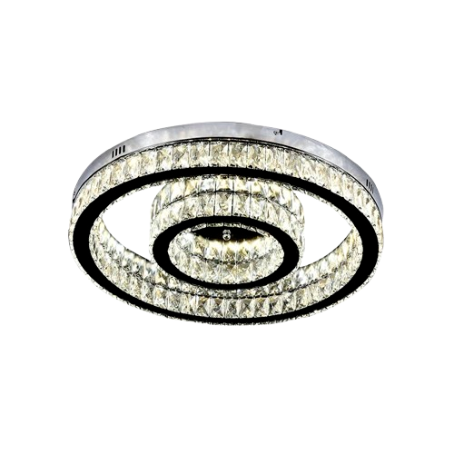 PLAFON SINDORA DCX01412 Φ20X40CM 21W INOX DOURADO E CRISTAL MULTITEMPERATURA COM CONTROLE 2100LM