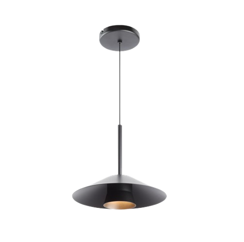 PENDENTE SPOTLINE 1139/24 LLIO Ø40X22CM ALUMÍNIO PRETO 12W 3000K