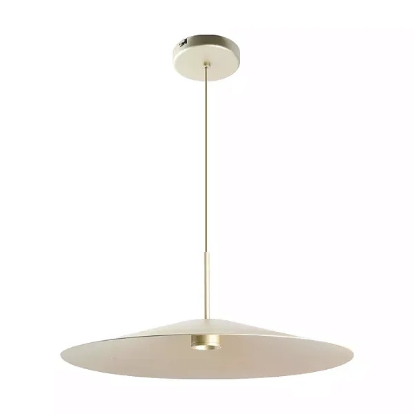 PENDENTE SPOTLINE 1218/40 CLAIRE Ø40X16CM 2M D/CABO ALUMÍNIO CHAMPAGNE 3000K 12W