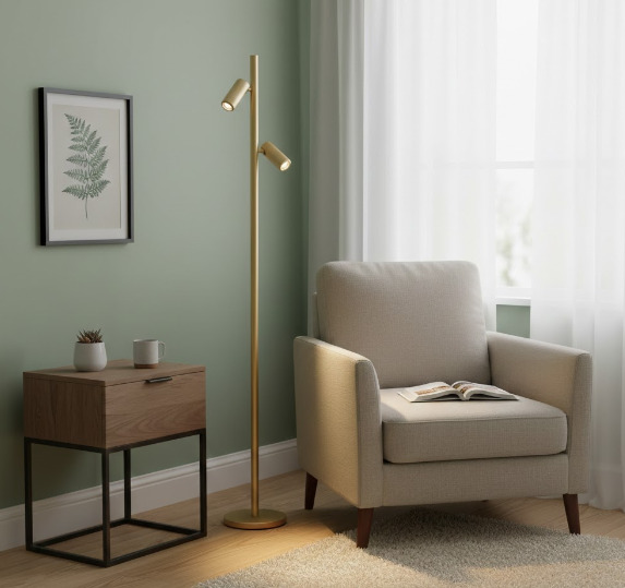 COLUNA SPOTLINE 1217/2 DUETTO Ø21X150CM ALUMÍNIO CHAMPAGNE 2XMR11