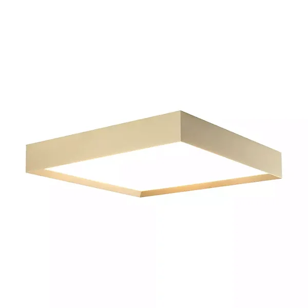 PLAFON SPOTLINE 1221/33 SOBREPOR FLAT QUADRADO 33X33X05CM ALUMÍNIO CHAMPANHE 25W 3000K