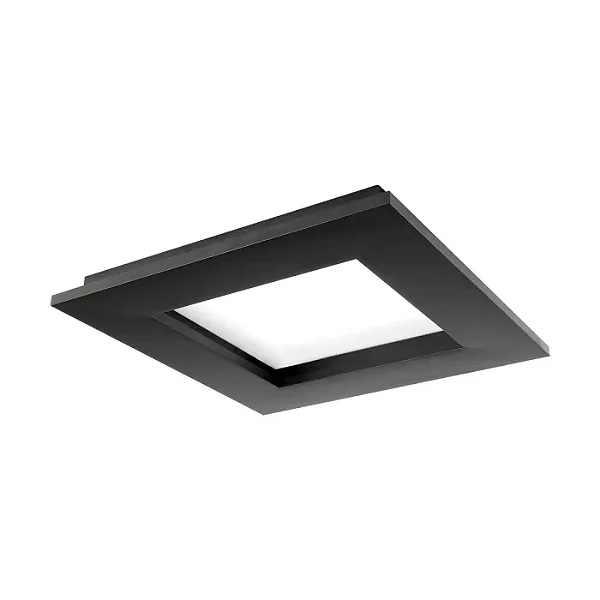 PLAFON SPOTLINE 1053/32 SOBREPOR INFINITY QUADRADO 32X32X04CM ALUMÍNIO PRETO 37W 3000K