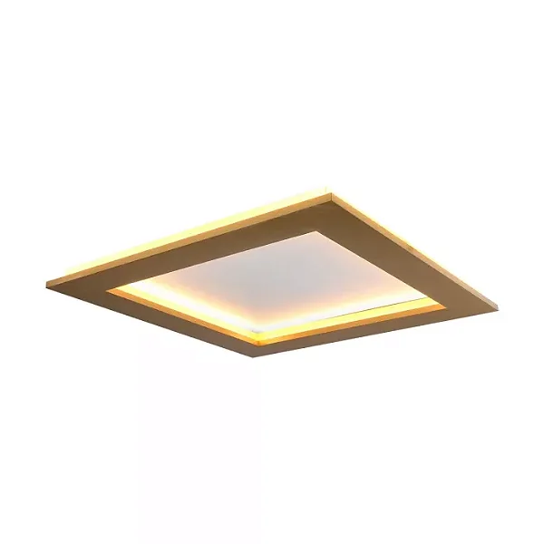 PLAFON SPOTLINE 1053/48 SOBREPOR INFINITY QUADRADO 48X48X04CM ALUMÍNIO DOURADO 59W 3000K