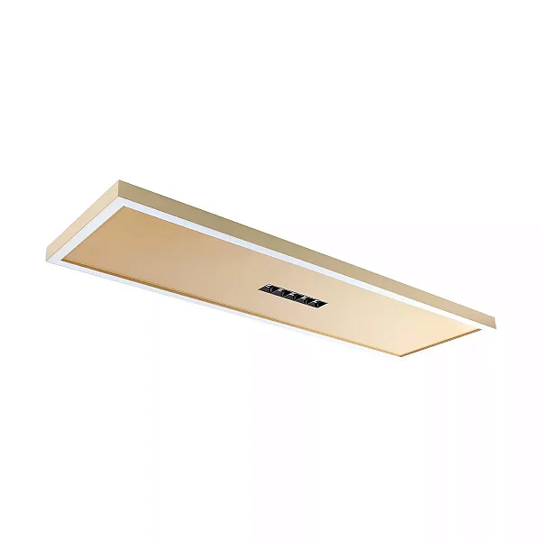 PLAFON SPOTLINE 1052/25-80 SOBREPOR ELEGANCE RETANGULAR 80X25X4 CINCO FOCOS ALUMÍNIO DOURADO 46W 3000K