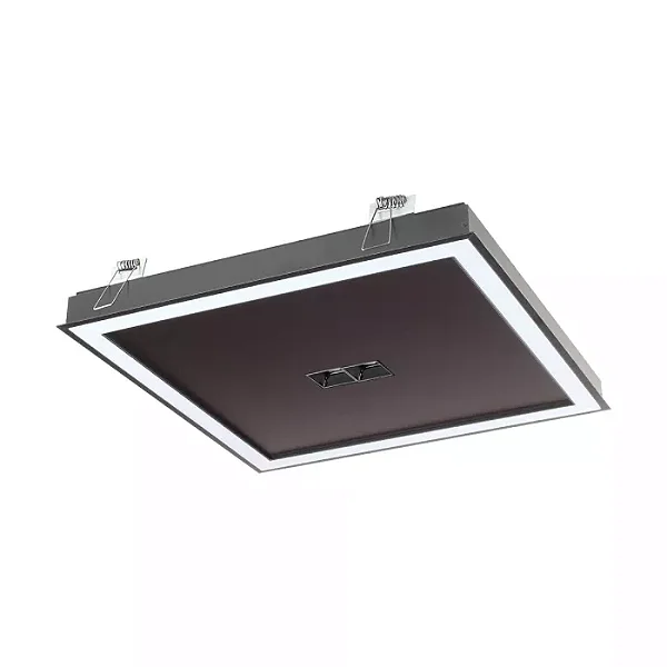 PLAFON SPOTLINE 1081/30 EMBUTIR ELEGANCE QUADRADO 80X25X4 DOIS FOCOS ALUMÍNIO PRETO 25W 3000K