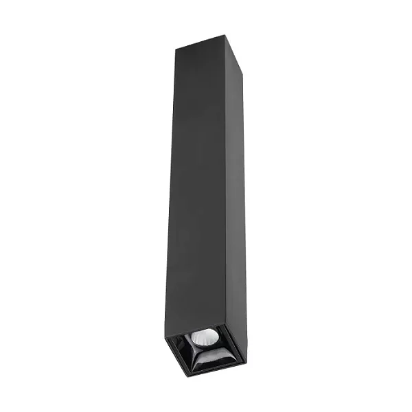 PLAFON SPOTLINE 1087/140 BOX RETANGULAR 14X4X4 ALUMÍNIO PRETO 2W 3000K