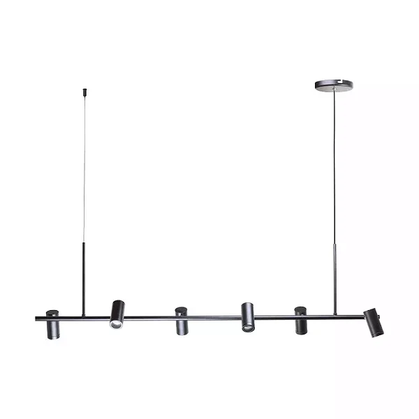 PENDENTE SPOTLINE 1006/6 FOCO 122X34CM ALUMÍNIO PRETO 6XMR11